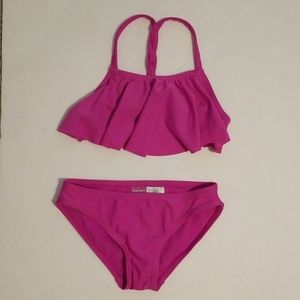 Little Girls Size 6/7 Magenta 2 Piece Swimwear